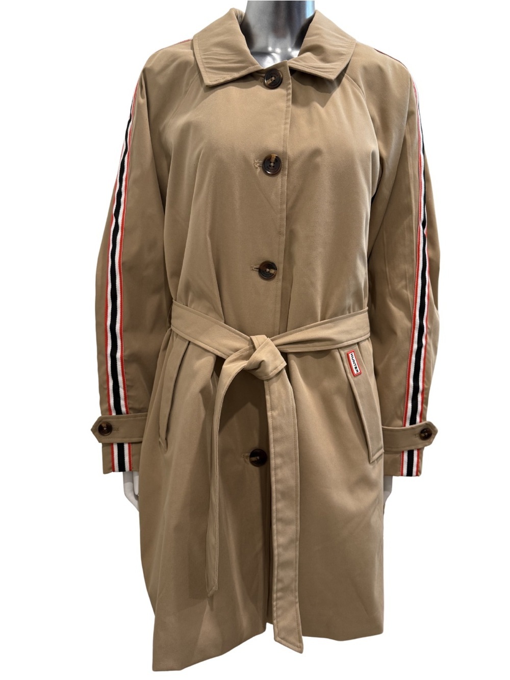 Hunter Sophia British Tan Belted Trench Coat NWT Large - Picture 6 of 15